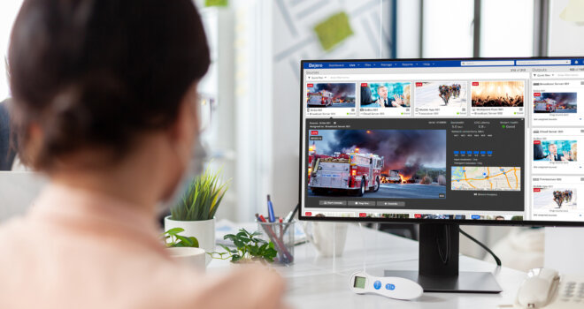 Person looking at Control on a monitor