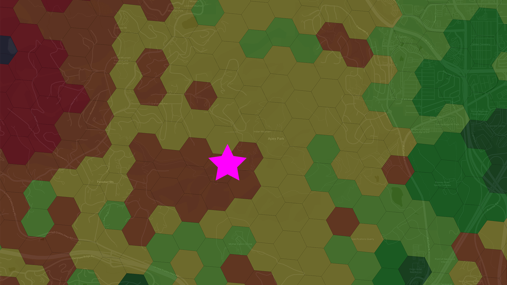 Coverage heat map