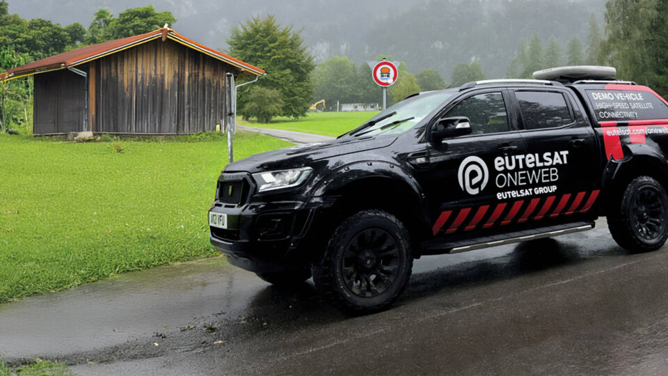 Eutelsat’s OneWeb demo vehicle, bringing satellite connectivity anywhere.