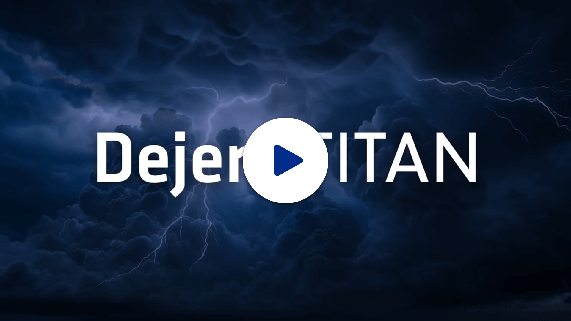 Dejero TITAN wordmark over a storm